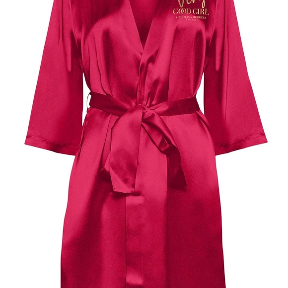 NWT Carolina Herrera red satin robe - Picture 5 of 9
